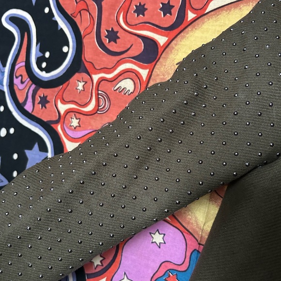 Zara Olive Green Studded Coat M - Picture 4 of 6